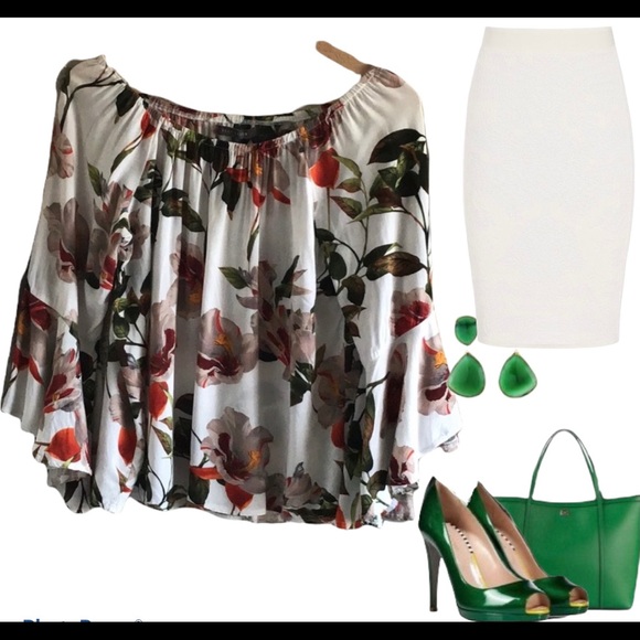 Suzy Shier Tops - Suzy Sheir floral multicolour long sleeve blouse size S